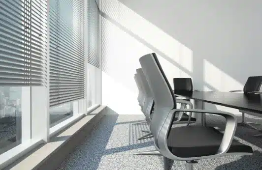 Office with Venetian blinds