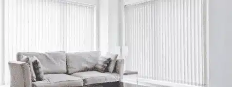 Room with vertical blinds